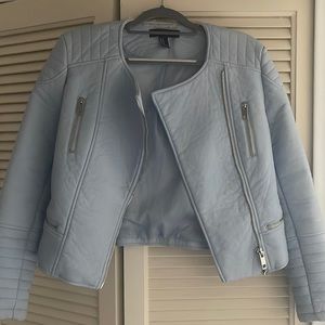 Blue faux leather jacket